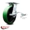 Service Caster 8 Inch Green Poly on Cast Iron Caster with Roller Bearing and Brake/Swivel Lock SCC-35S820-PUR-GB-SLB-BSL - alternate 4